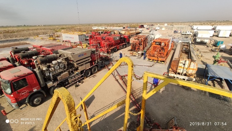 First energized acid fracturing technique  with nitrogen in Halfaya oilfield was implemented successfully