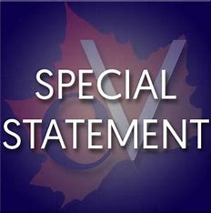 SPECIAL STATEMENT